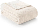 Snuggle Sac Heather Ivory Oversized Throw Blanket for Couch, Super Soft Warm Blankets Cozy Knit Fuzzy Lightweight Throw XL for Sofa, Bed, Heather Ivory, 50x 70 inches by TinyTreasures Baby Boutique