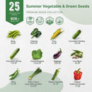 Organo Republic 25 Summer Vegetable Garden Seed Variety Pack - 6,510+ Non-GMO Heirloom Veggie & Greens Seeds for Outdoors & Indoor Home Garden, Including Collards, Pepper, Okra, Onion, Bean, Cucumber by GreenHaven Gardens