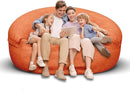 Bean Bag Chair for Adults 6FT,Soft Removable Cover for Teens/Girls Bedroom,Fluffy Giant Round Floor Beanbag Lounger Chairs (No Filler,Orange) by CozyNest Decor