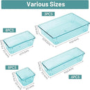 WOWBOX 25 PCS Plastic Drawer Organizer Set, 4 Sizes Desk Drawer Divider Organizers and Storage Bins for Makeup, Jewelry, Gadgets for Kitchen, Bedroom, Bathroom, Office, Sea Blue by TinyTreasures Baby Boutique
