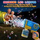 EagleStone 2 Pack Bubble Guns with 4 Bottles Solution, Automatic Bubble Machine Blaster for Kids & Adults – Light Up Summer Toy for Outdoor, Birthday Gifts, Easter, Wedding Party Favor Bubble by TinyTreasures Baby Boutique