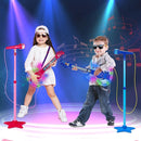 Guitar and Microphone Play Set for Boys New Upgrade,Karaoke Machine with Music&Light,Microphone Toys with Stand,Adjustable Height Guitar Toys for Kids,Toddlers,Child by TinyTreasures Baby Boutique