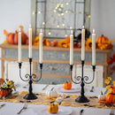 Sziqiqi Candle Holders 3-Arms Candelabra - Black Halloween Candelabras Metal Candleholder Stands Decoration for Thanksgiving Christmas by CozyNest Decor