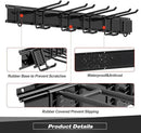Garage Tool Storage Rack, Heavy Duty Garage Storage Organizer Rack System Wall Mounted Tool with 6 double hooks, 2 rails, Garden Yard Tools Hanger Rack for Ski Gears, Broom, Rake,Shovel by GreenHaven Gardens