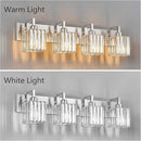 Modern Bathroom Vanity Light 4-Lights Brushed Nickel Vanity Light Crystal Wall Light Bathroom Light Fixtures by CozyNest Decor