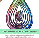 VP Home Lotus Teardrop Wind Spinner - 3D Metal Outdoor Hanging Lotus Decor for Garden and Yard - Kinetic Wind Spinners with S-Hook, Durable Weather-Resistant Steel - 8.5 x 15 Inches by GreenHaven Gardens