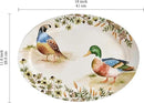 Bico Autumn Birds 16 plus 14 inch Oval Platters Set, Set of 2, Microwave and Dishwasher Safe, for Serving Fish, Chicken, Turkey by CozyNest Decor