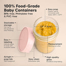 KeaBabies 4pk 8oz Glass Baby Food Containers with Lids - Leak-Proof, Microwavable Small Glass Jars, Baby Purees & Toddler Snack Storage Containers, BPA-Free, Dishwasher & Freezer Safe (Roseate) by TinyTreasures Baby Boutique