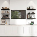 Heimlove 24 inch Floating Shelves for Wall,9.3 inch deep Black Wood Shelves with Invisible Brackets,Wall Mounted Storage & Display Shelves for Bedroom,Living Room,Set of 2 by CozyNest Decor