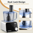 COOKLEE Food Processor, 600 Watts, 6 Functions Electric Food Chopper for Chopping, Mincing, Dicing, Shredding, Slicing, Purees & Dough with 12cup Processor Bowl, Food Chute & Pusher, Silver by TinyTreasures Baby Boutique