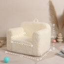 Kids Snuggly-Soft Sherpa Chair, Cuddly Toddler Foam Chair for Boys and Girls, Cream by TinyTreasures Baby Boutique
