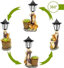 Solar Squirrels Outdoor Statues, Garden Sculptures with Flowerpot Decor & Solar Lantern for Yard Art Lawn Ornaments Porch Patio Balcony - Birthday Gifts for Women Mom by GreenHaven Gardens