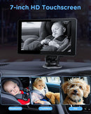 Baby Car Monitor for Backseat, 7" Touchscreen Camera Baby Camera with USB Plug and Play Easy Setup, 150° Wide Angle, Night Vision, Flexible 360 Rotation by TinyTreasures Baby Boutique