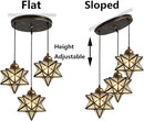 Glass Glam Chandelier Star Pendants Light Fixture Modern Elegant Ceiling Hanging Lights Included LED Warm Light Bulbs Oiled Bronze by CozyNest Decor