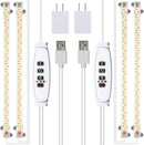 Two Strip Growing Lamp 2-Pack for Indoor Plants, 3000K Full Spectrum LED Grow Light Strips with Auto ON/Off 3/9/12H Timer & 10 Dimmable Levels for Green House Succulent (2 Head×2pcs) by GreenHaven Gardens