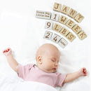 I'm Solid Wood Monthly Weekly Baby Milestone Age Blocks, Personalized Own Name, Gender Neutral, Newborn Gifts & Keepsakes for Picture Props (1.9" / 18 Pcs/Brown) by TinyTreasures Baby Boutique