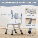 Brelley Kids Table and 4 Chairs Set, Height Adjustable Toddler Desk and Chair Set, Graffiti Desktop, Non-Slip Legs, Max 300lbs, Children Multi-Activity Table for Ages 2-8 by CozyNest Decor