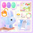Plush Bunny Easter Toys for Kids,Interactive Bunny with Sounds,Can Walk and Wag Tail with Remote Control Leash,Easter Eggs with Surprise,Easter Birthday Gift for Toddlers by TinyTreasures Baby Boutique