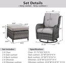 4 Pieces Patio Furniture Sets, Wicker Patio Swivel Glider Chair with Ottomans, Outdoor Furniture Set for Outside Porch, Deck, Balcony, Garden by GreenHaven Gardens