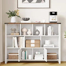 11 Cube Storage Organizer Bookshelf, Wooden Open Cube Shelf Bookcase, Farmhouse Display Book Shelf, 3 Tier Cube Bookshelves with Storage, Rustic White by CozyNest Decor