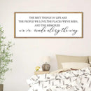 The Best Things in Life Wall Decor Sign 32 x 12 Inch Memories Inspirational Quotes Wood Framed Family Entryway Living Room Home Wall Art for Farmhouse Bedroom Room (Wood) by CozyNest Decor