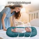Baby Lounger for Newborns,Baby Nest & Floor Cushion,Soft Cotton,Portable Diaper Changing Pads for Boys & Girls 0-12 Months (Peacock Green) by TinyTreasures Baby Boutique