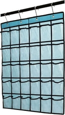 Classroom Pocket Chart for Phone Calculator Holder Over The Door Hanging Closet Jewelry Organizer with 30 Clear Pockets (Blue) by CozyNest Decor