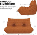 Full Foam Loveseat Sofa,Adults Bean Bag Chairs Floor Couch with Soft Waterproof Fabric,Armless Fireside Lounge Chair for Living Room,Apartment and Office (DarkOrange) by CozyNest Decor