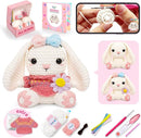 Mewaii Crochet Kit for Beginners Level 1 with 40% Extra Eco-Friendly Pre-Started Easy Yarn, Step-by-Step Video Tutorials for Adults and Kids (Sitting Bunny) by TinyTreasures Baby Boutique