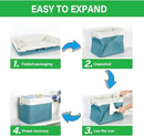 Bidtakay Extra Large Storage Baskets for Shelves 3 Pack Fabric Storage Bins for Organizing Linen Collapsible Organizer for Closet-White&Teal by TinyTreasures Baby Boutique