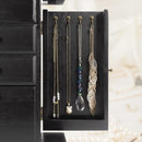 Jewelry Box for Women, Rustic Wooden Jewelry Boxes & Organizers with Mirror, 4 Layer Jewelry Organizer Box Display for Rings Earrings Necklaces Bracelets (Black) by TinyTreasures Baby Boutique