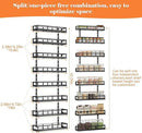 X-cosrack 8-Tier Adjustable Spice Rack – Wall-Mounted Space-Saving Organizer with Mixed Baskets, Large-Capacity Seasoning Holder for Kitchen & Pantry (Black) by CozyNest Decor