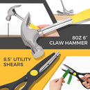 WGGE 39-Piece Home Tool Set/Hand Tool Set – Durable Household Hand Tool Kit with Hammer, Screwdrivers, Pliers, Wrench, Hex Keys & More – Compact Storage Case for Home Repairs, DIY & Maintenance by GreenHaven Gardens