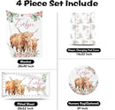 Custom Nursery Crib Bedding Set: Personalized Name 4 Piece Floral Highland Cow Design Baby Crib Sets for Girls - Toddler Double Layer Blanket Set, Comfortable Crib Bed Sheets for Baby Toddlers by TinyTreasures Baby Boutique