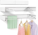 Wall Mounted Drying Rack for Laundry 19.8'', Folding Drying Rack Clothing Wall Mount with 3 Rods, Space Saving for Indoor Outdoor Bathroom Balcony (White, 19.8'') by CozyNest Decor