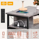 Side Table, Gray End Tables with Charging Station, Narrow End Table with Wooden Drawers, USB Ports and Power Outlets, Nightstand and Bedside Table, Side Table Living Room, Bedroom by TinyTreasures Baby Boutique