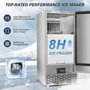 Commercial Under Counter Ice Maker Machine - 120 LBS/Day, Built in Installation, Auto-Clean,Reversible Door, Built 25LBS Ice Storage, Stainless Steel Ice Machine for Home & Business Outdoor Use by CozyNest Decor