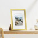 Vittanly 9x12 Picture Frames Set of 9, Shatter Resistant Plexiglass, Display 6x8 Pictures with Mat or 9x12 without Mat, Photo Frames for Wall or Tabletop, Engineered Wood, Gold by CozyNest Decor