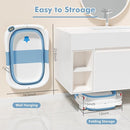 Collapsible Baby Bathtub,Baby Bath Tub with Soft Cushion & Thermometer,Baby Bathtub Newborn to Toddler 0-36 Months,Portable Travel Baby Tub by TinyTreasures Baby Boutique