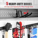Garage Tool Organizer Wall Mount 96 inches with 18 Adjustable Heavy-Duty Hooks, Garage Organization, Garden Tool Storage Rack, Yard, and Shed, Holds Up to 750 lbs by GreenHaven Gardens