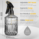 Plant Mister Spray Bottle, 13.5 oz Leak Proof Glass Spray Bottle for Inside Plants, Succulents, Herbs, Cleaning, Hair Care, Refillable Fine Mist Sprayer with Adjustable Mist Nozzle (Grey) by GreenHaven Gardens