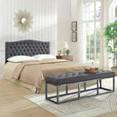 24KF Upholstered Tufted Button Linen Fabric Headboard,Comfortable Fashional Headboard Queen/Full Size,Dark Gray by CozyNest Decor