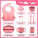 Silicone Baby Feeding Set 10 Pcs, Baby Led Weaning Supplies, Baby Feeding Supplies Set BPA Free, Baby Essentials for Newborn Gift Red by TinyTreasures Baby Boutique