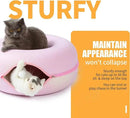 Jia Xi Cat Tunnel Bed & Hideout - Large Indoor Cat Condo & Cave (24 inch, Pink) by CozyNest Decor