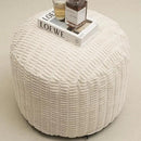 Round Stuffed Pouf Ottoman for Foot Rest, Storage Ottoman Pouf Foot Stool Cushion, Faux Fur Poufs with Foam Chunk Filling, 26 X 18 Inch Floor Chair for Living Room Bedroom Home Decor, Beige by CozyNest Decor