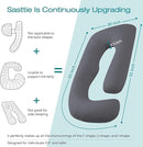 Sasttie Pregnancy Pillows for Sleeping, Jumbo U Shaped Cooling Full Body Pillow with Removable Cover, Pregnant Women Must Haves, Maternity Essential, Dark Grey by TinyTreasures Baby Boutique