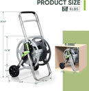 Garden Hose Reel Cart, Holds 75-150 Feet of 5/8-Inch Hose, Portable Hose Reel Cart With Wheels,Adjustable Handrail, Quick Hose Connector by GreenHaven Gardens