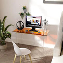 Acrylic Desk, Modern Study Table for Home Office - Extended Surface Multi-Purpose Console & Entryway Table, Sturdy Lightweight Design (42.5-inch, Orange) by CozyNest Decor