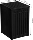 55 Gallon Plus Lockable Resin Deck Box, Waterproof Outdoor Storage Box for Patio Furniture, Garden Tools, Pool Accessories, UV-Resistant Outside Delivery, Black by CozyNest Decor