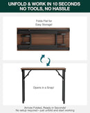 Frylr Small Folding Computer Desk – 35.8 Inch Portable Table for Craft and Study, Lightweight Desk for Small Spaces, Foldable Laptop Table Built-in AC/USB Outlets for Convenience, Dark Walnut by CozyNest Decor